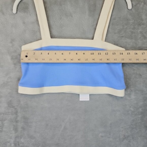 Red Carter Colorblocked Crop Top Womens Size XL Crystal Blue Cotton Stretch - Picture 5 of 11